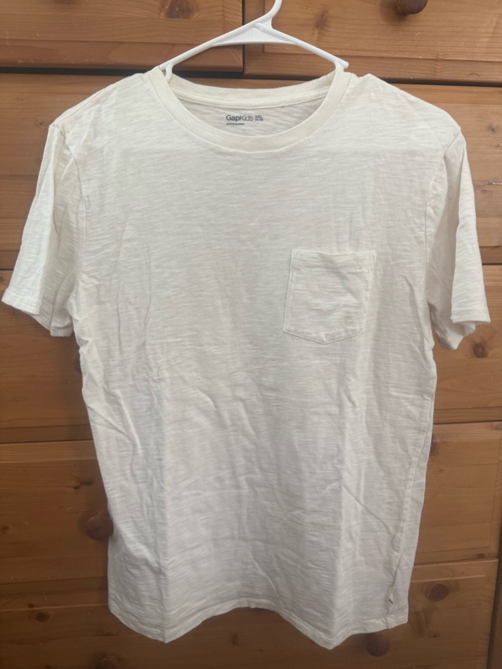 Boys GAP White Pocket Crew Neck T-Shirt